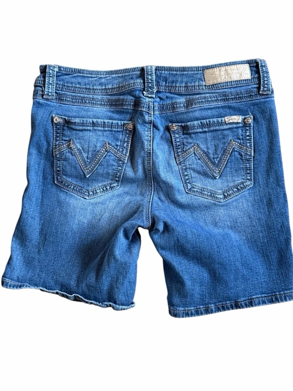 Seven7 Blue Distressed Denim Shorts - Picture 3 of 6